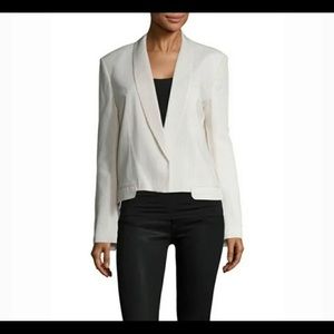 Helmut Lang Shawl Collar Pinstripe Ivory Blazer